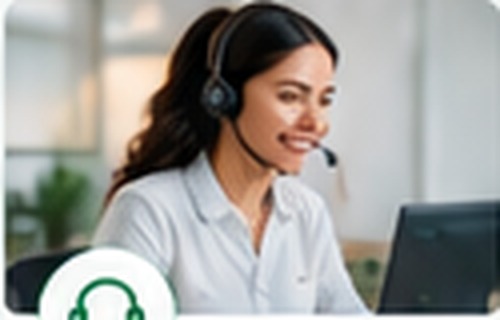 Customer service professional working remotely