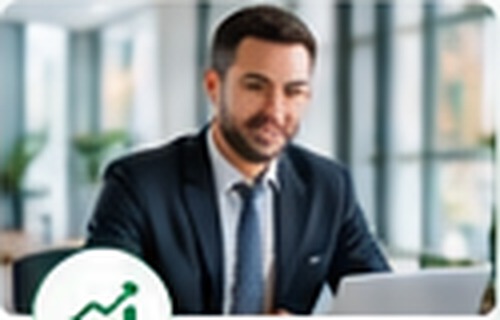 Finance professional working in a modern office
